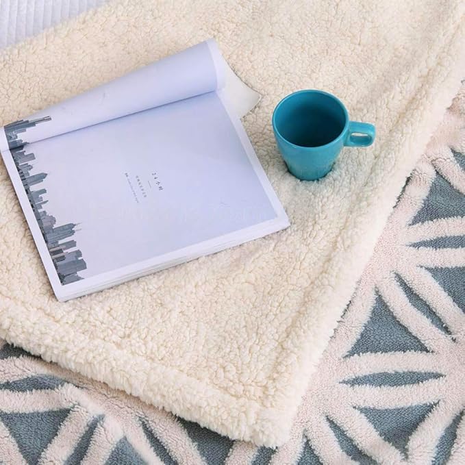 LOMAO Sherpa Fleece Blanket Fuzzy Soft Throw Blanket Dual Sided Blanket for Couch Sofa Bed (Light Blue, 71''x80'')