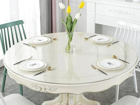 Deep Dream 1.5mm Thick 70 Inches Clear Round Table Protector, Round Table Cover, Tablecloth Protector, Table Protector for Dining Room Table & Office
