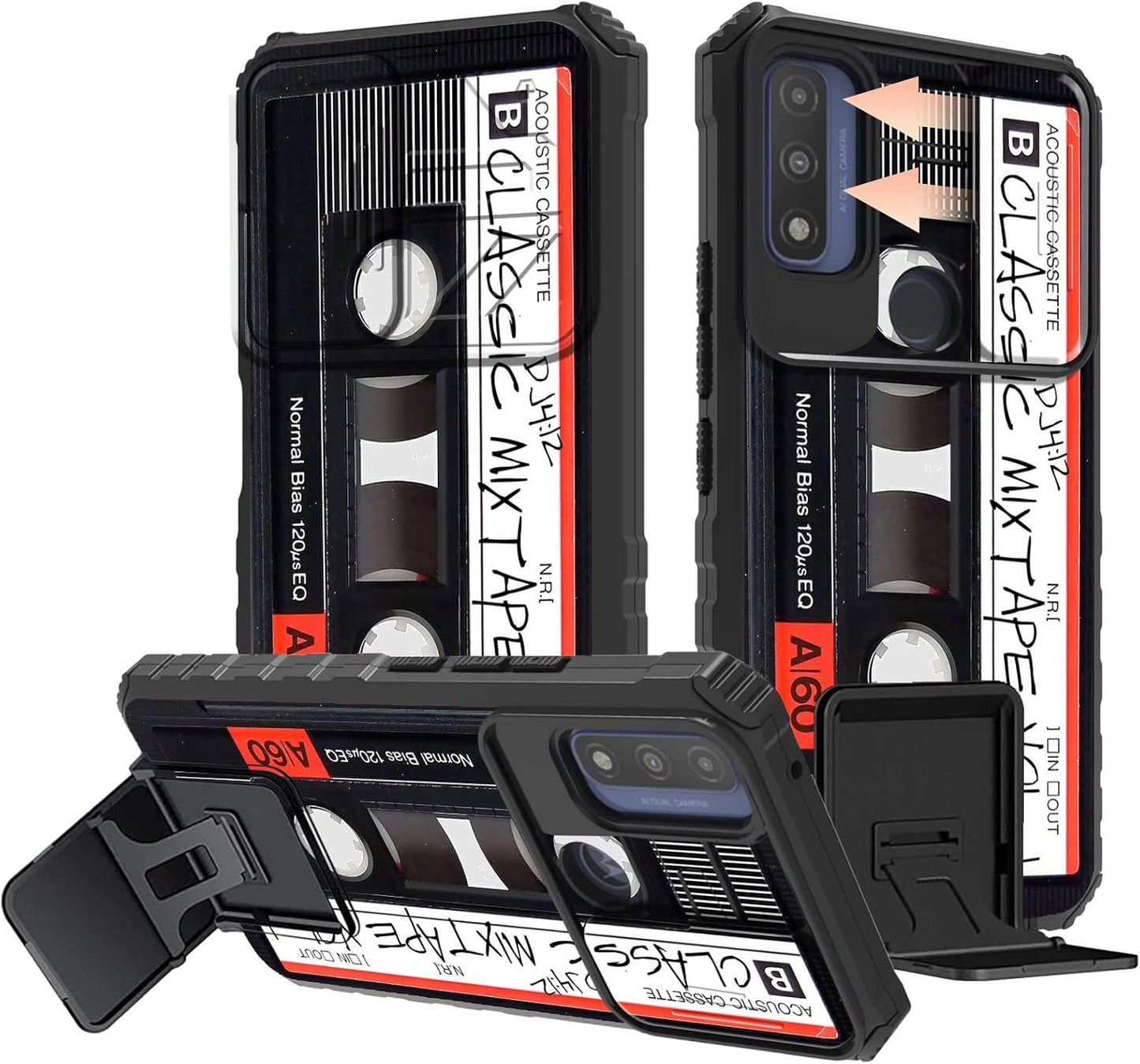Galaxy S22 Ultra Case with Slide Camera Cover, Built-in Kickstand, Dual Layer Hybrid Shockproof Protective Case for