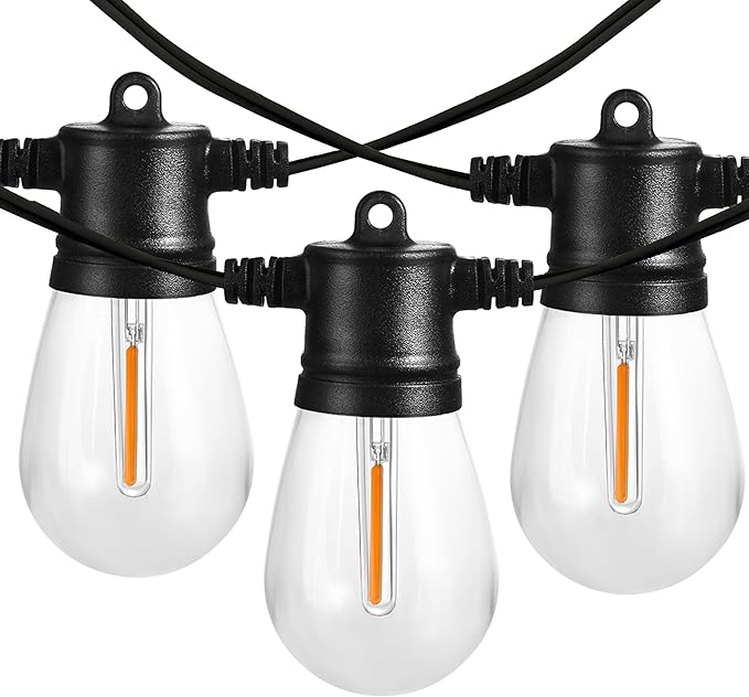 Banord 102FT Outdoor String Lights, Waterproof Patio Lights with 35 Shatterproof LED Bulb Hanging Light String, Black String Light Vintage Party Lights for Garden, Backyard, Porch, Cafe, Deck, Wedding