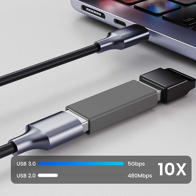 4Pack USB Female to Female Adapter for Connecting Two USB Male Ends Devices, UsbA Extension Connector Compatible with MacBook Pro/Air, IPad Pro Google Pixel,Apple Etc.（Grey）