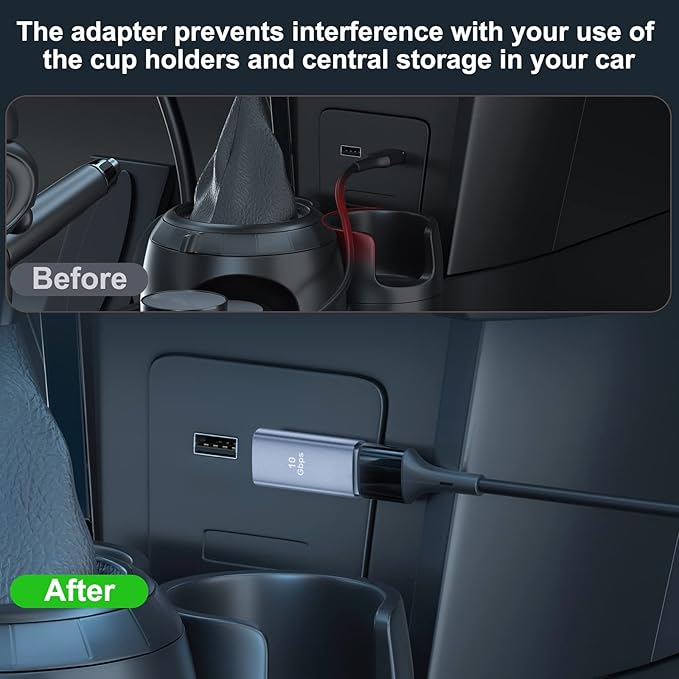 4 Pack USB 3.1 90 Degree Adapter,【2*Left Angle】&【2*Right Angle】 USB A Male to Female Adapter for PC, Laptop, USB A Car Charger, Power Bank and Most USB Devices