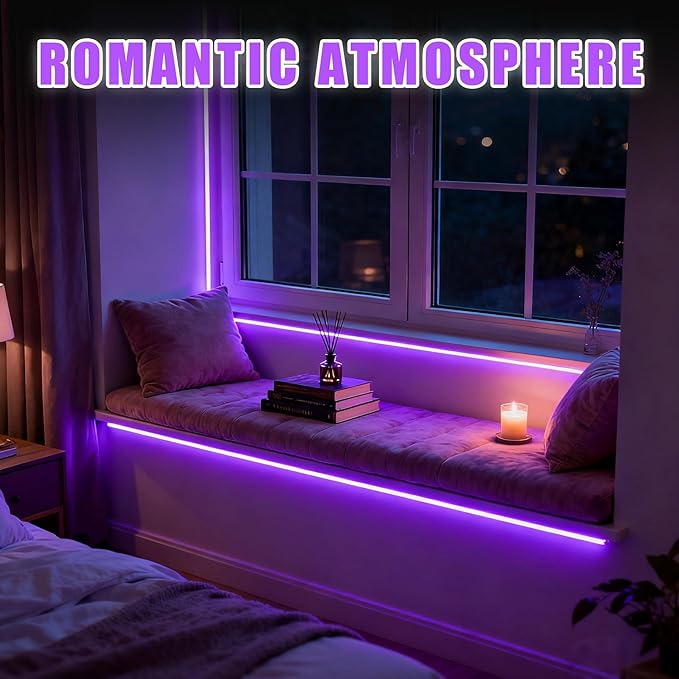 RadiantFlux Purple Light Strip, 30Ft Flexible LED Purple Light with kit, 540 lamp Beads, 24V LED Light, Non-Waterproof for Indoor Fluorescent Dance Party, Stage, Birthday, Wedding, Dark Party
