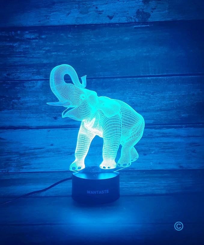 3D Elephant Decor Lamp Gift with Remote, 7 Color Changing Night Light Birthday Toys for Kids Girls Boys