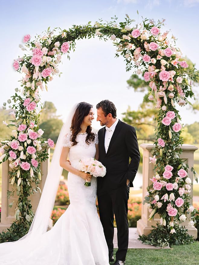 MACTING Artificial Flowers 30PCS Pink Fake Flowers with Stem Real Touch Soft Foam Roses Wedding Bouquet Table Centerpieces Party Bridal Shower Birthday Home Spring Summer Decor