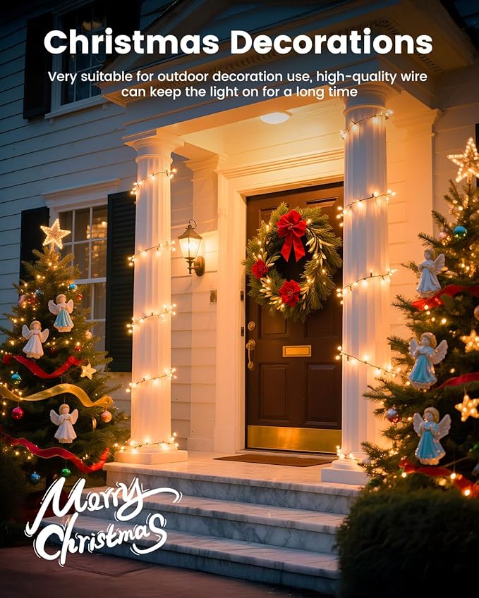 Minetom 100 Count 25 Feet Christmas String Lights, Incandescent Bulb Mini Lights for Outdoor Indoor Xmas Tree Birthday Wedding Party Festival Christmas Decorations Decor