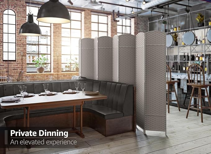 Sorbus 8 Panel Room Divider 6 ft. Tall - Privacy Screen, Extra Wide Double Hinged Panels, Mesh Hand-Woven Design, Partition Room Dividers and Folding Privacy Screens, Wall Divider for Room Separation