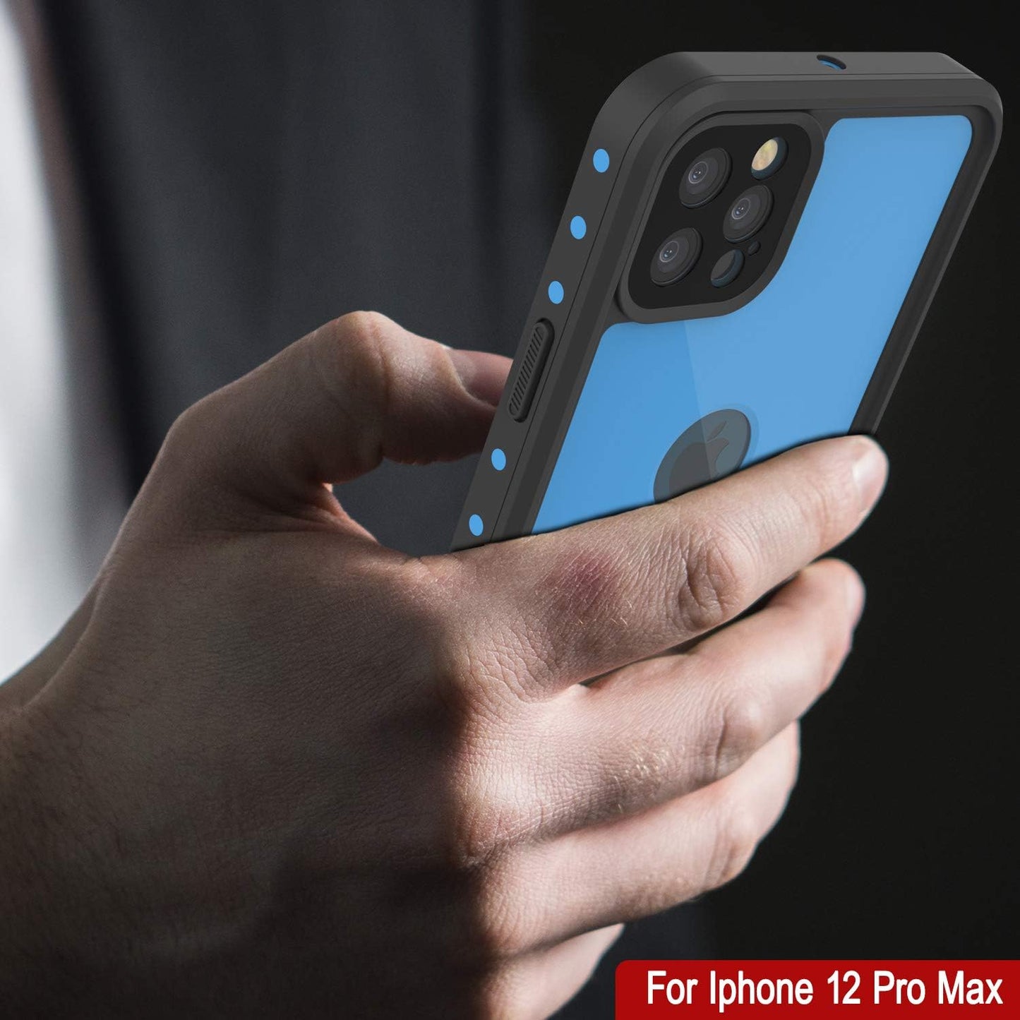 PunkCase 360 Full Body Armor Cover for iPhone 12 Pro Max [StudStar Series] [Slim Fit] [IP68 Certified] [Dirtproof]