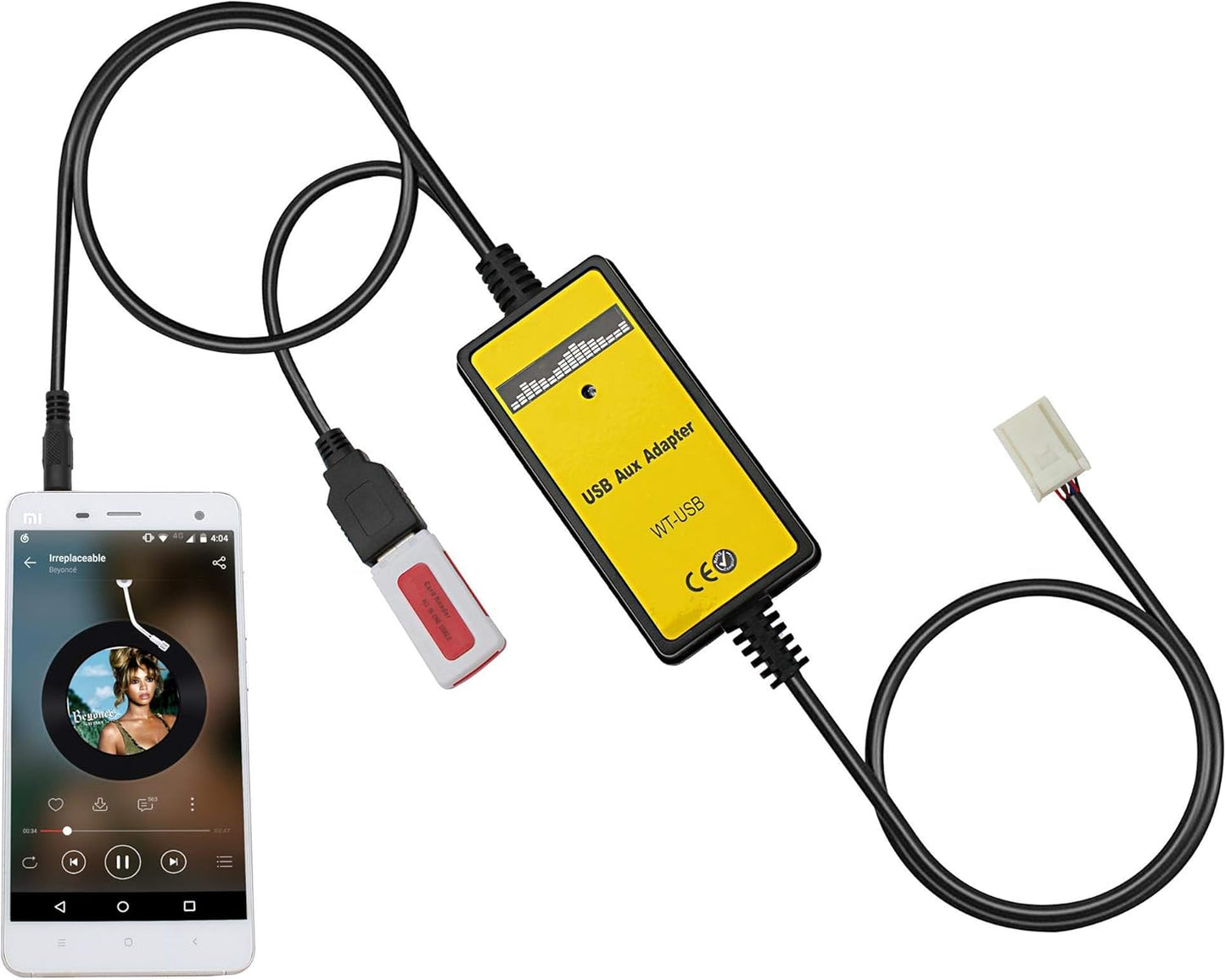 Yomikoo Car Audio Input Adapter, USB AUX CD Changer for Toyota Corolla, Camry, Auris, Avensis, Tacoma