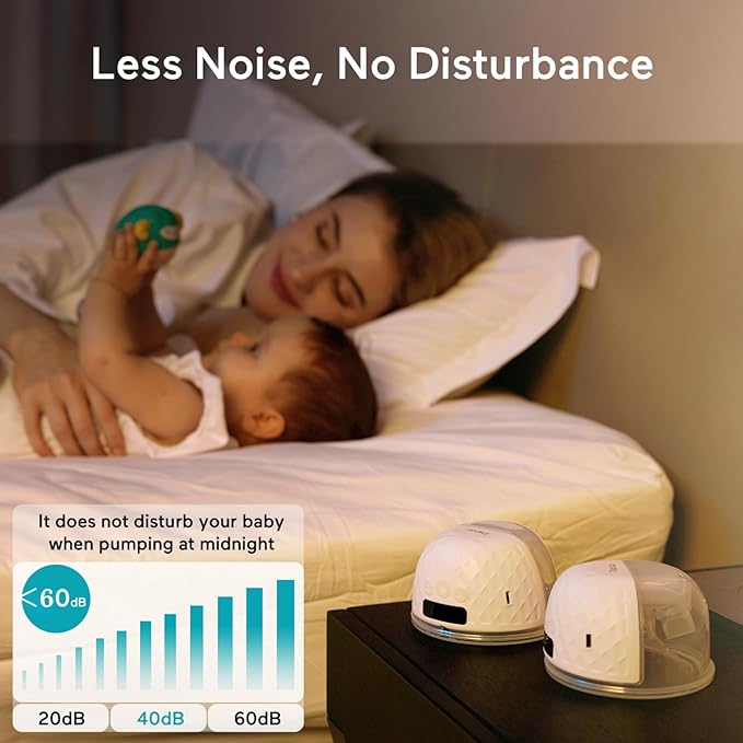Paruu P10 Hands Free Breast Pump Wearable, 338mmHg Strong Suction, Low Noise, 4 Modes & 9 Levels, Electric Breast Pump Portable, Smart Display, 19/21/24/28mm Insert/Flange, 2 Pack (White)