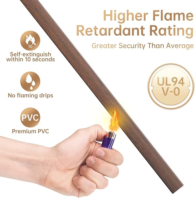 Delamu Cord Hider, 85in Cord Covers for 2-3 Wires on Wall, Self-Adhesive Cable Hider, PVC Wire Hiders Wire Covers for TV Cords on Wall, Easy Mount Cable Cover Raceway Kit, W0.95 H0.55in, Cherrywood