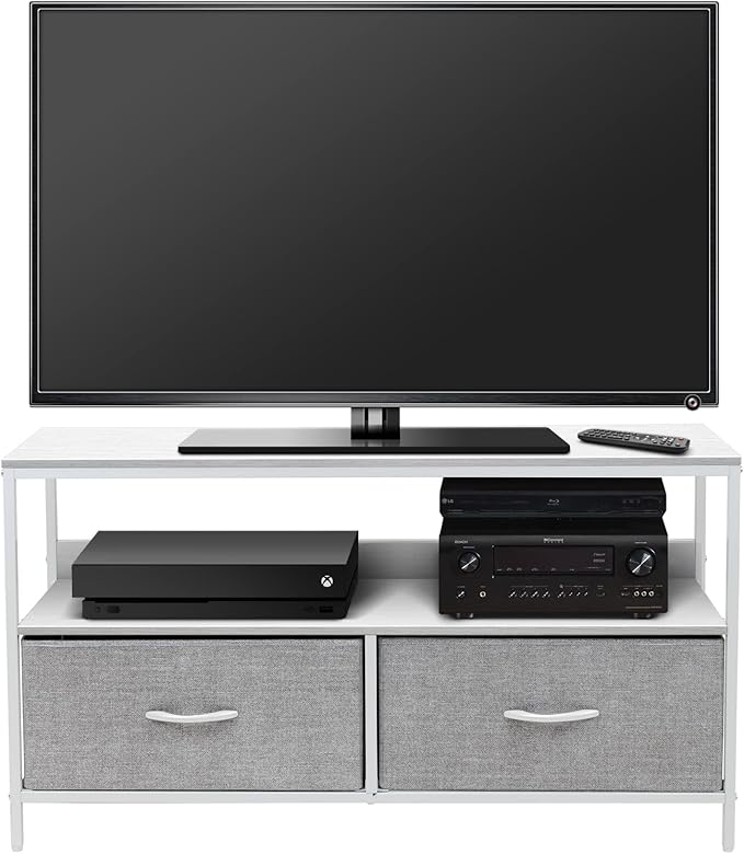 Sorbus TV Stand Dresser with 2 Faux Wood Drawers - Television Riser Chest with Storage - Bedroom, Living Room, Closet, & Dorm Furniture