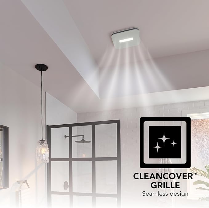 Broan-NuTone AE110LK Bathroom Exhaust Fan with Light, Easy Install, ENERGY STAR Certified, Powerful 110 CFM, Quiet 1.0 Sones, White