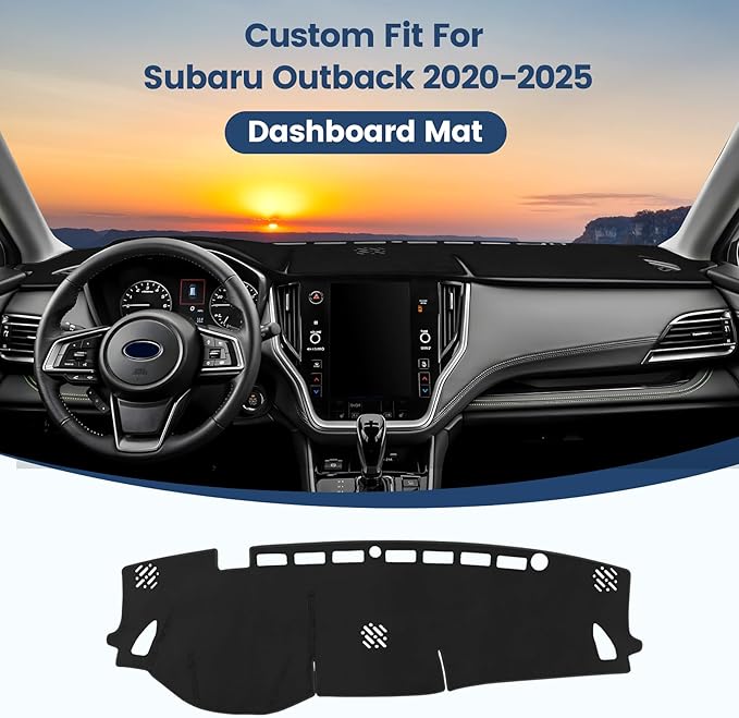 Dashboard Cover Mat Custom Fit for Subaru Outback 2020 2021 2022 2023 2024 2025 Dash Cover Nonslip Dash Mat Protector Sunshade No Glare Black