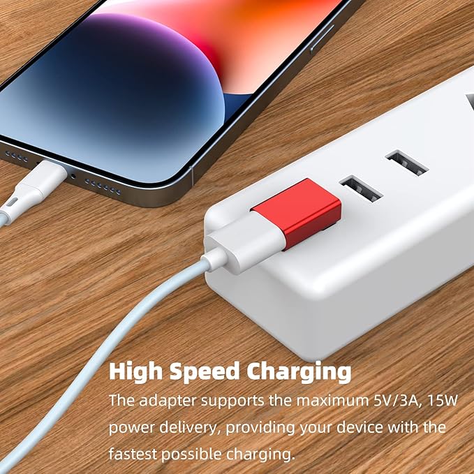 AreMe 90 Degree USB 3.0 Adapter 2 Pack, Up and Down Angle USB A Male to Female Converter Extender for PC, Laptop, USB A Charger, Power Bank and More (Red)