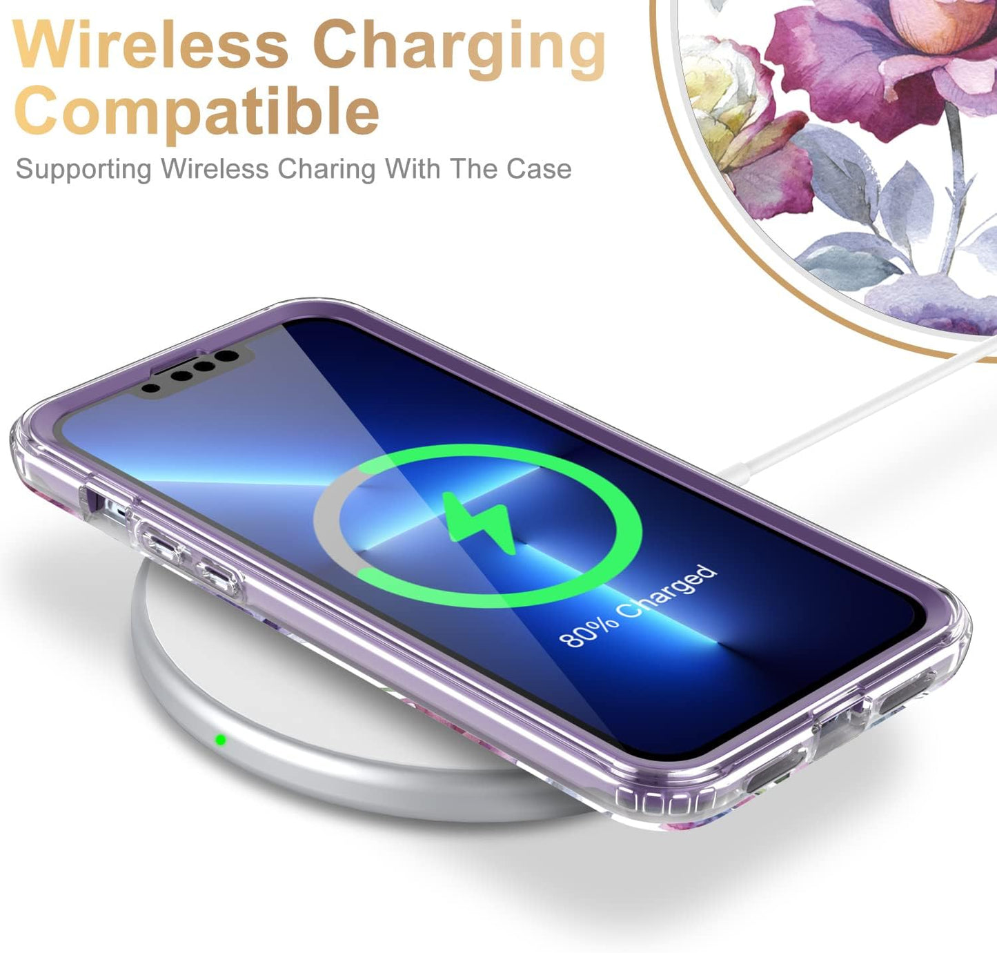 Esdot iPhone 13 Pro Max Case with Built-in Screen Protector, Military Grade Cover with Fashion Designs