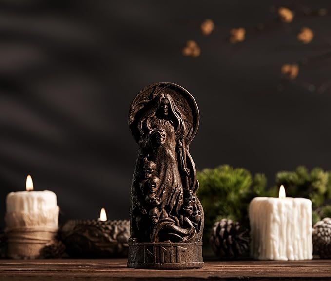 Hel Norse Goddess, Hel Viking Goddess, Pagan Altar Figure, Norse Gods, Pagan Statue, Scandinavian Goddess, Viking Statue, Norse Pantheon (Black)