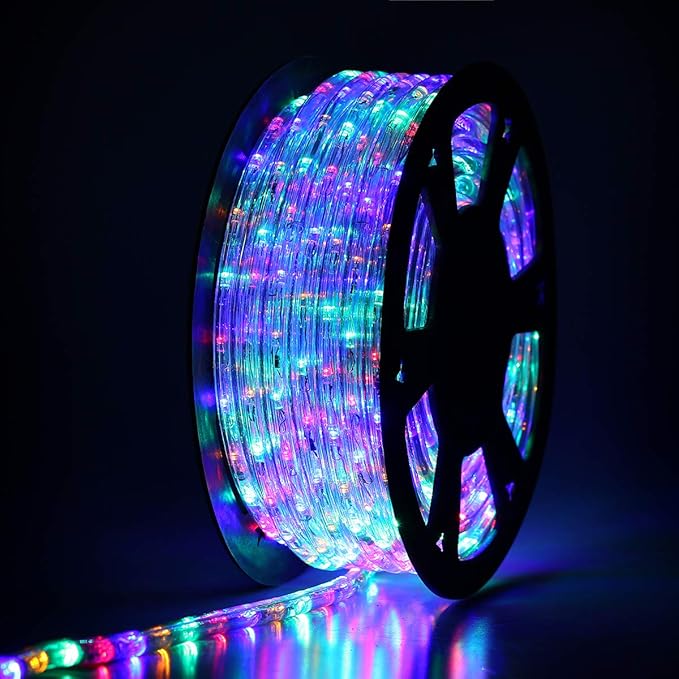 100Ft LED Rope Lights, Cuttable & Connectable Outdoor String Lights Waterproof Decorative Lighting for Indoor/Outdoor, Patio, Backyards, Party, Halloween and Christmas Decorations (Multicolor)