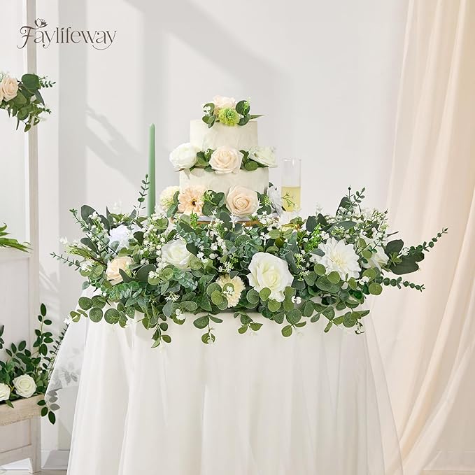 240 Pcs 4 Kinds Mixed Faux Eucalyptus Stems, Baby Breath Flowers Artificial Bulk with Greenery Stems for DIY Bouquets Wedding Home Floral Greenery Decor