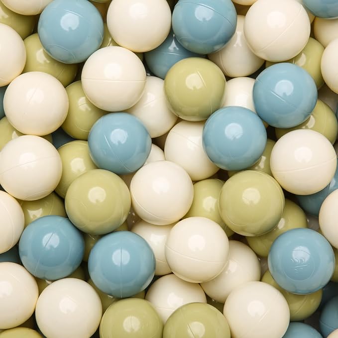 GOGOSO Ball Pit Balls - 2.15inch Plasticsball for Kids Toddlers Birthday Gifts, Summer Vibrant Colors Visual Stimulation Xmas Decor, Creamy Green+Creamy Blue+ Soft White