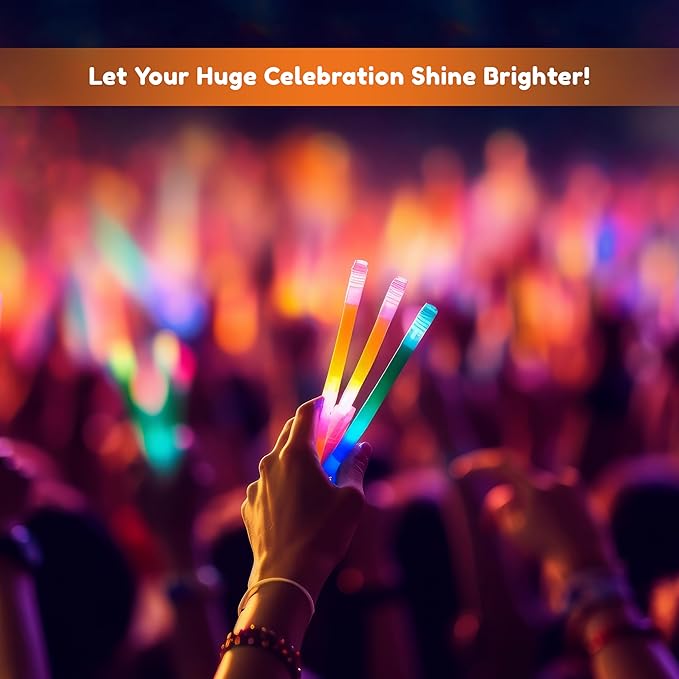 Glow Fever Glow in The Dark Sticks - 100 ct 6" Glow Sticks Bulk Party Pack with End Caps & Lanyards - Glow Party Favors for Concert, Festival, & Wedding Neon Light Sticks by Party Dragon, Multi