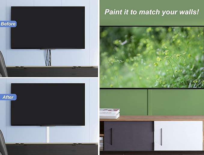 ZhiYo TV Cord Hider for Wall Mounted TV 34in(2X L17in), Large Cord Cover Wall, PVC Cable Management Raceway Kit, Wire Hider for Wall, Black Wire Concealer, W2in x H0.7in