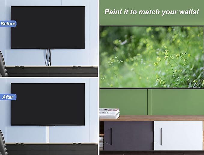 ZhiYo TV Cord Hider for Wall Mounted TV 34in(2X L17in), Large Cord Cover Wall, PVC Cable Management Raceway Kit, Wire Hider for Wall, Beige Wire Concealer, W2in x H0.7in