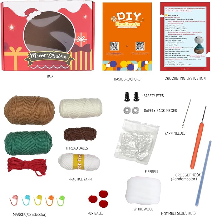 Wizardi Amigurumi DIY Crochet Kit - Christmas F07N8-M110
