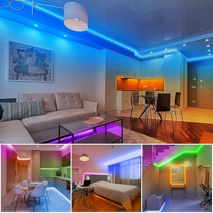 dalattin Led Lights for Bedroom 400ft, Smart Led Strip Lights with App Control Remote, RGB LED Light Strips, 24V Led Strip Lights for Room and Holiday Decoration(4 Rolls of 100ft)