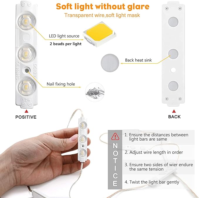 Vanity Lights for Mirror LED Makeup Light Strip with 3 Color Temperature Lighting Modes and Dimmable Stick on Vanity Bathroom Mirror,Ultra Bright (Mirror Not Included)