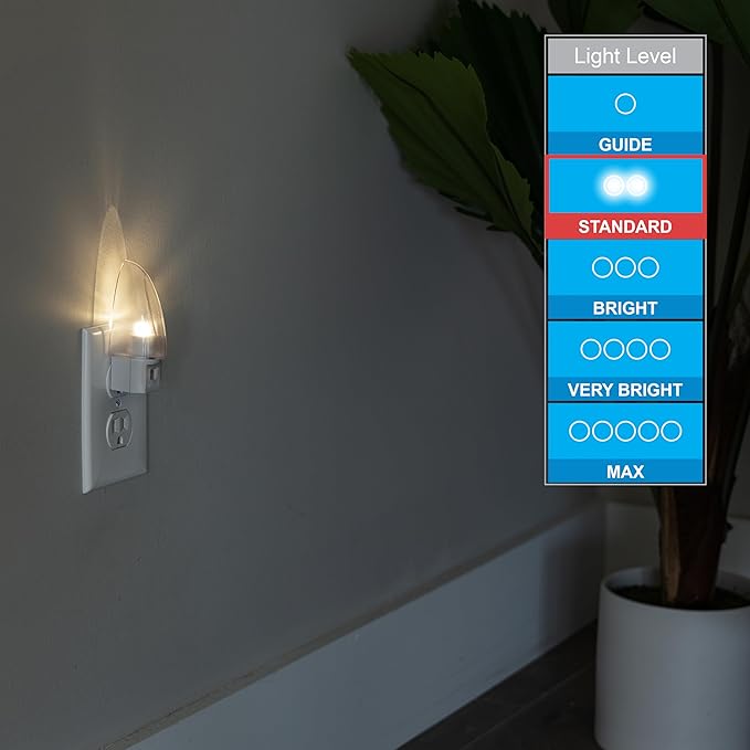 Lights by Night LED Night Light, Plug-in, Manual on/off , Warm White, UL-Certified, Energy Efficient, Ideal Nightlight for Bedroom, Bathroom, Nursery, Hallway, Kitchen, 11140