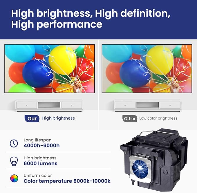 CARSN V13h010l85 Replacement Projector Lamp Bulb for Epson ELPLP85 Powerlite-Home Cinema 3500 3100 3000 3600E 3200 3800 3700 3900 EH-TW6600 EH-TW6700 EH-TW6800 EH-TW6600W Projectors