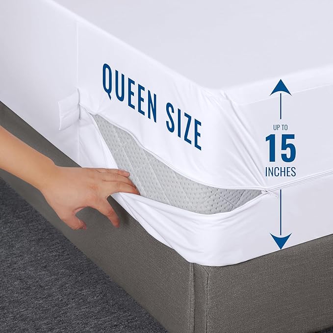 Utopia Bedding Zippered Mattress Encasement Queen Size (Pack of 10), 100% Waterproof, Dust Mite and Bed Bug Proof Mattress Protector, Absorbent 6-Sided Mattress Cover