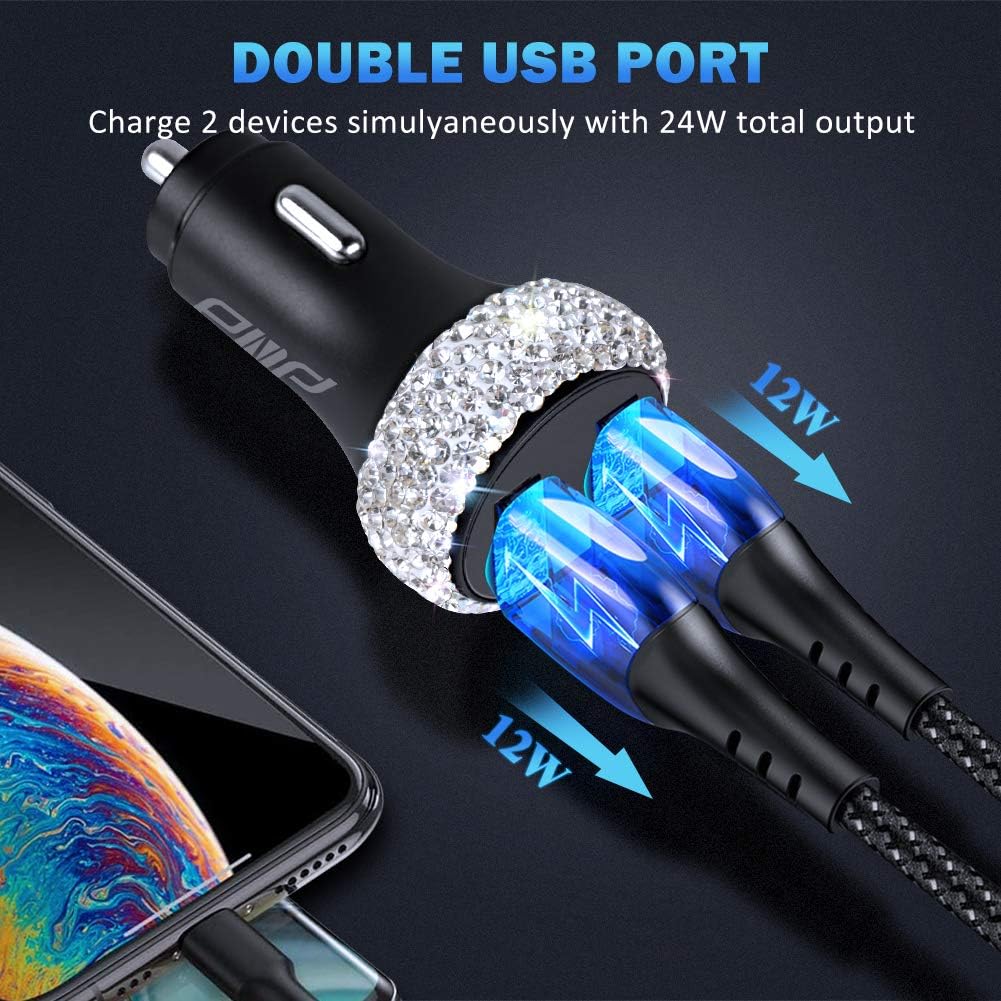 Dual USB Car Charger Quick Charge 3.0 Fast Charging Adapter for iPhone 11/11 Pro/MAX/XS/XR/X/10, iPad, Samsung