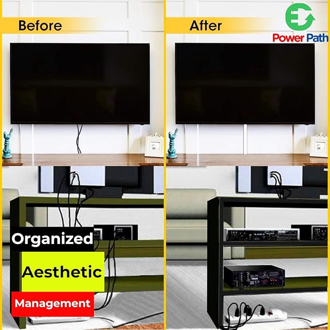 Cable Management Kit | 6 Pack x 15.7” (40cm) PVC Cable Raceway with Screws and Anchors | Paintable Wall Cord Cover for TV, Computer, and Home Office | Home Office Essentials