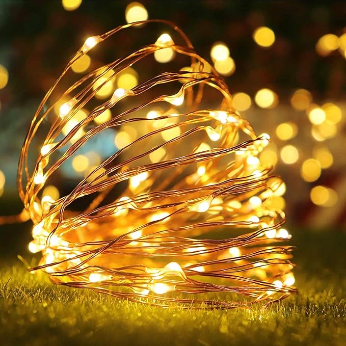 MUMUXI 4 Pack 20 ft Remote Control Fairy Lights Battery Operated String Lights with Timer, 60 LED Twinkle LEDs, Outdoor Waterproof Copper Wire Firefly Lights, Warm White