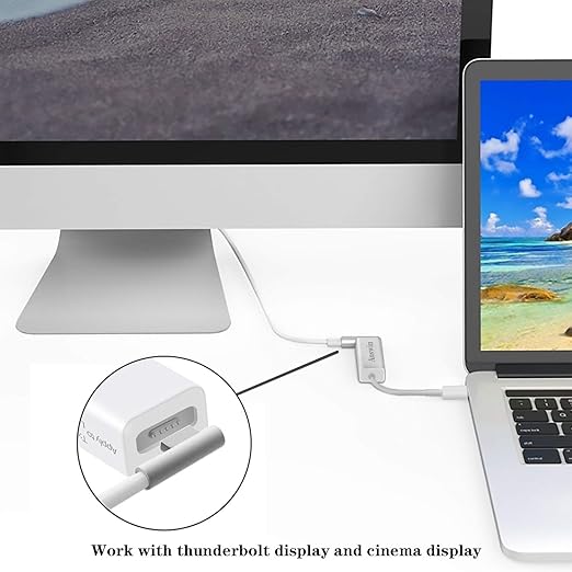 Mag-Safe to USB C Adapter 3-in-1 Mag-Safe 1 & 2 Adapter & USB C PD & QC USB (Charing Only) for iPhone 15 Series, M1/M2 MacBook, MacBook Air and More USB-C Devices