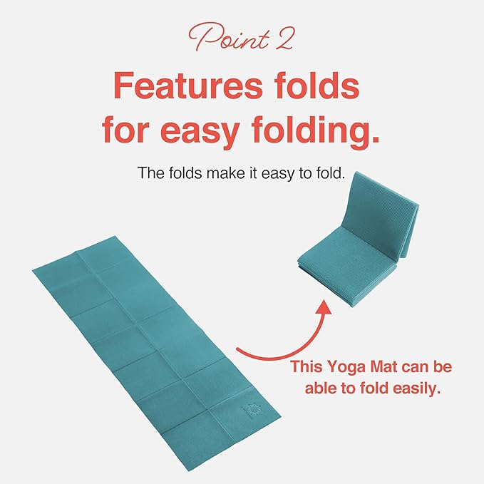 Folding Yoga Travel Pilates Mat Foldable Easy to Carry to Class Beach Park Tear resistant Travel Picnics 4mm Thick 9 Colors