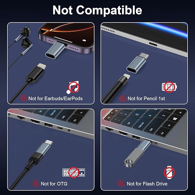 3 Pack Lightening Female to USB C Male Adapter Compatible for iPhone 17e/17/17 Air/17 Pro Max/16E,Type C Charger Converter Connector Cable Fast Charging &Data Transfer for Samsung Galaxy S26 Ultra S25