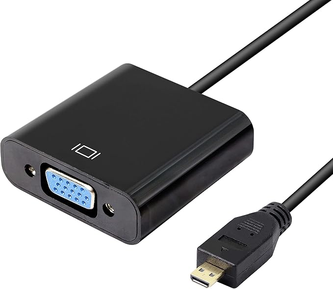XMSJSIY Micro HDMI to VGA Audio Adapter Converter 1080p Full HD Micro HDMI Male to VGA Female Interface for Desktop Monitors Projectors Laptops Tablets