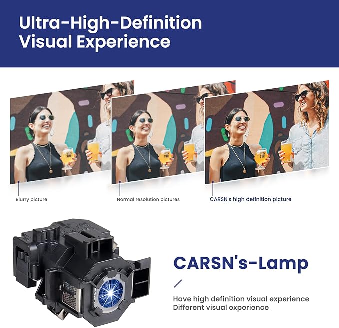CARSN V13H010L42 Replacement Projector Lamp for Epson Elplp42 PowerLite 83 83+ 822 822+ 400W 410W EX90, Lamp with Housing