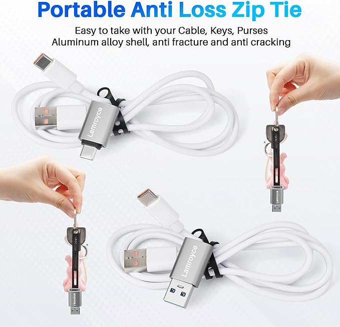 USB-C to USB Adapter 4 Pack, Portable 2*USB A 3.0 Male to USB C Female & 2*USB C 3.1 Male to USB A Female OTG Converter Connector, with Lanyard Keychain, Supports fast charging & 5Gbps Data Transfer