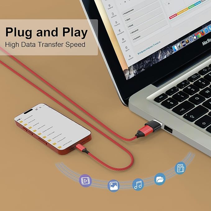 USB to USB C Adapter 10 Pack, Type C Female to A Male Charger Cable Converter for iPhone 15 14 13 12 Pro Max Plus, Apple Watch Ultra iWatch 9 8 7, MacBook Pro, iPad 10 9,Samsung Galaxy S20-23 and More