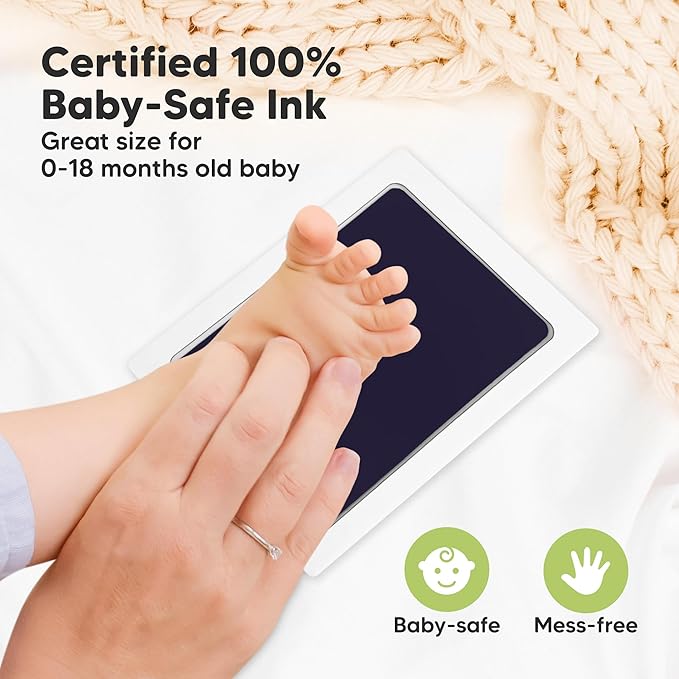 4-Pack Inkless Baby Hand and Footprint Kit - Mess Free Ink Pad for Newborn Keepsake, Dog Nose & Paw Print Kit, Clean Touch Ink Pad for Baby Hand & Footprints, Ideal New Mom Gifts (Twilight, L)