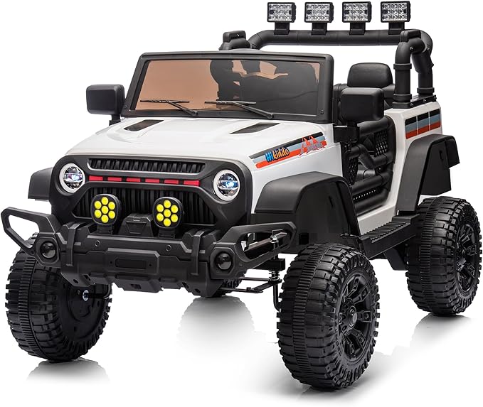 12V Kids Ride on Car Truck, Kids Electric Vehicles Car Ride on Toy for Toddlers 3-5 with Remote Control - White