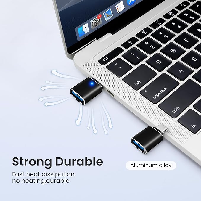 USB-C to USB-A Adapter (2-Pack), USB C Male to USB 3.0 Female Adapter Charging High-Speed Data Transfer and OTG Compatible with Phone/Tablet/Laptop and More - Black