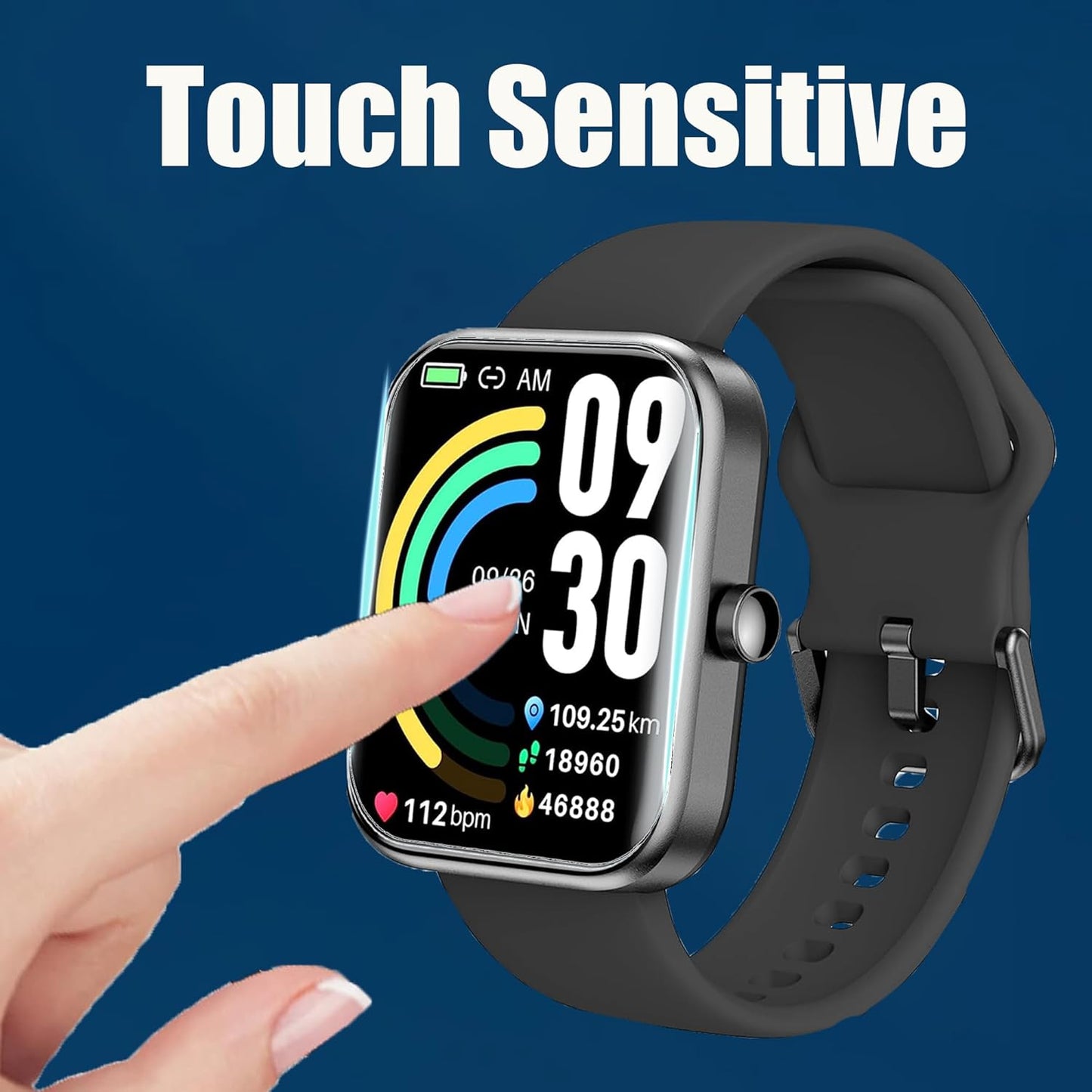 ZURURU H98 Fitness Health Tracker Screen Protector, Full Coverage TPU Clear Film [6 Pack] for 1.47” AMOLED Display