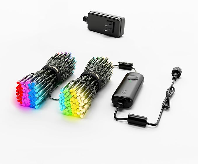 Twinkly App-Controlled 65.6ft Smart String LED Lights with 250 RGB+W LEDs - WiFi & Bluetooth Connectivity, Sync with Music, Indoor/Outdoor Use (IP44), Compatible with Google Assistant & Amazon Alexa