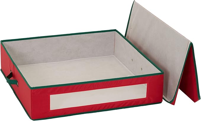 Household Essentials Christmas Wreath Storage Container, 24 Inch Holiday Wreath Storage Box with Handles, Sturdy Sides, Keeps Wreaths Free of Dust and Pests in Storage