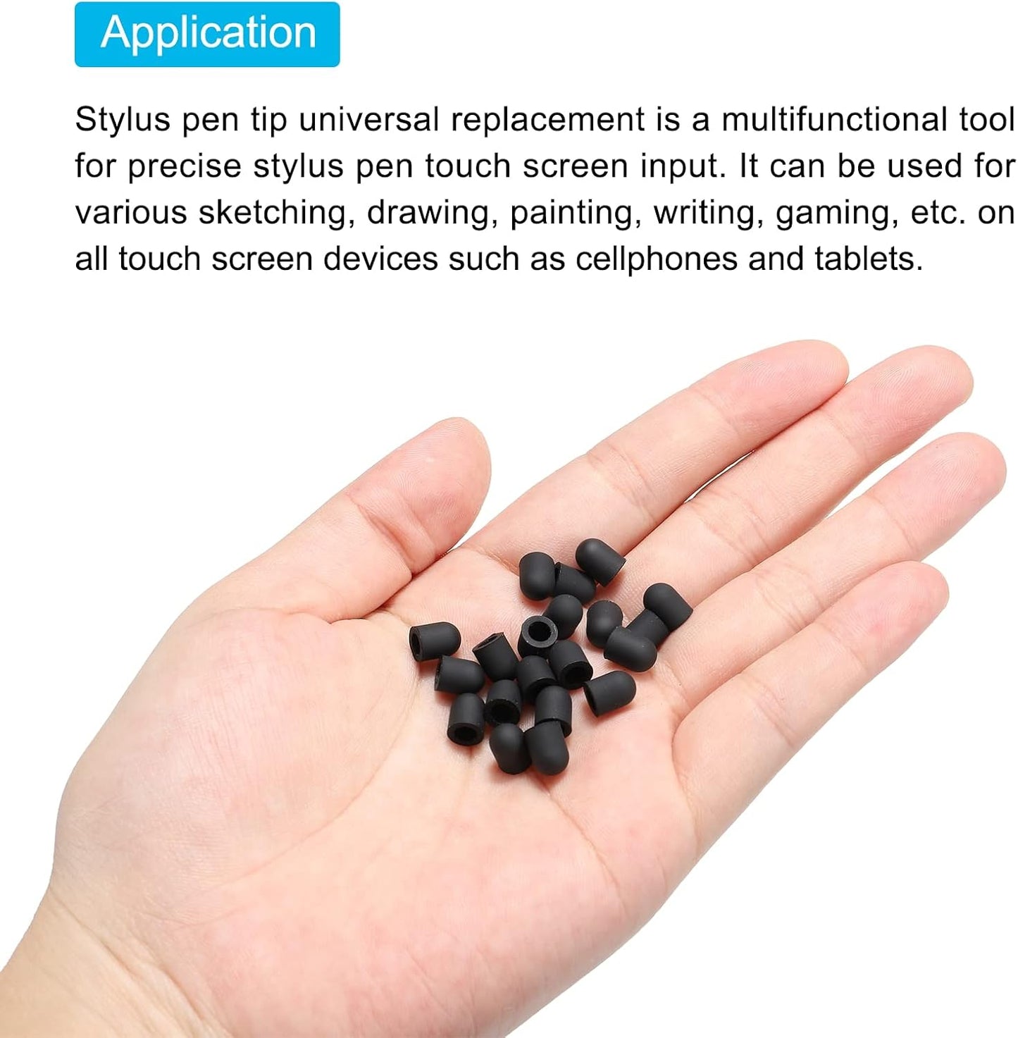 MECCANIXITY 50pcs 5.5mm Stylus Pen Fine Tips, Conductive Rubber Capacitive Touch Screen Pens Tip Soft Universal